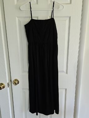 Universal Thread Black linen Blend Spaghetti Strap Maxi Dress, NWT XS